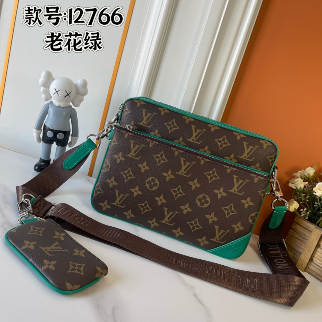ルイヴィトン メッセンジャーバッグ  M12766 M69443 M45320 Trio Monogram Eclipse Reverse   LVスーパーコピーバッグN品国内発送後払い代引き可能信用